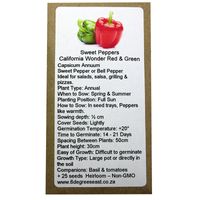 6 Degrees East Heirloom Veg Seeds - Pepper - California Wonder - Red & Green